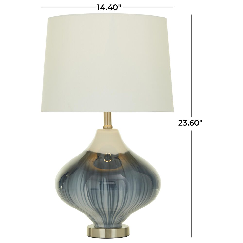 Maple and Jade Glass Modern Table Lamp in Blue and White, , large