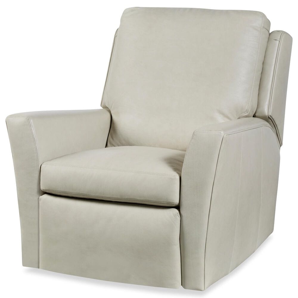 Century Aubry Leather Electric Swivel Glider Recliner in Off White, , large