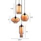 Zuo Modern Lambie Ceiling Lamp in Rust/Amber, , large