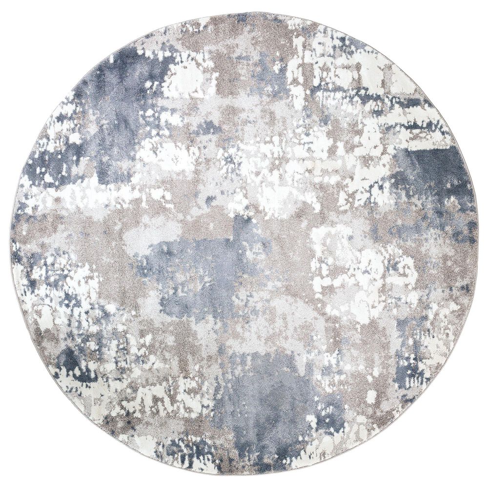 Surya Venice VNE-2306 7"9" Round Denim, Blue and Ivory Area Rug, , large