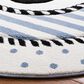 Safavieh Carousel 5"3" Round Ivory and Navy Kids  Area Rug, , large