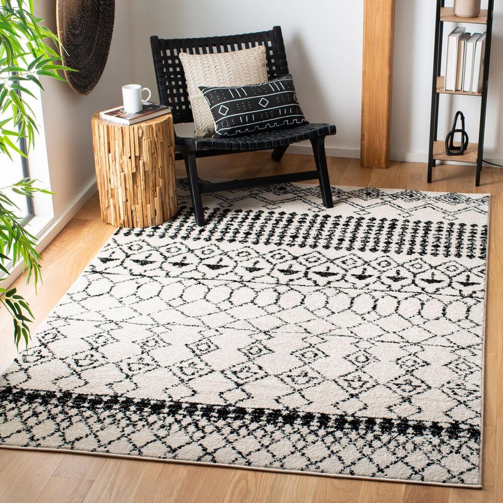 Safavieh Tulum  5&#39;3&quot; x 7&#39;6&quot; Ivory and Black Area Rug, , large