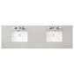 James Martin Brittany 72" Double Bathroom Vanity in Bright White with 3 cm Eternal Serena Quartz Top and Rectangle Sinks, , large