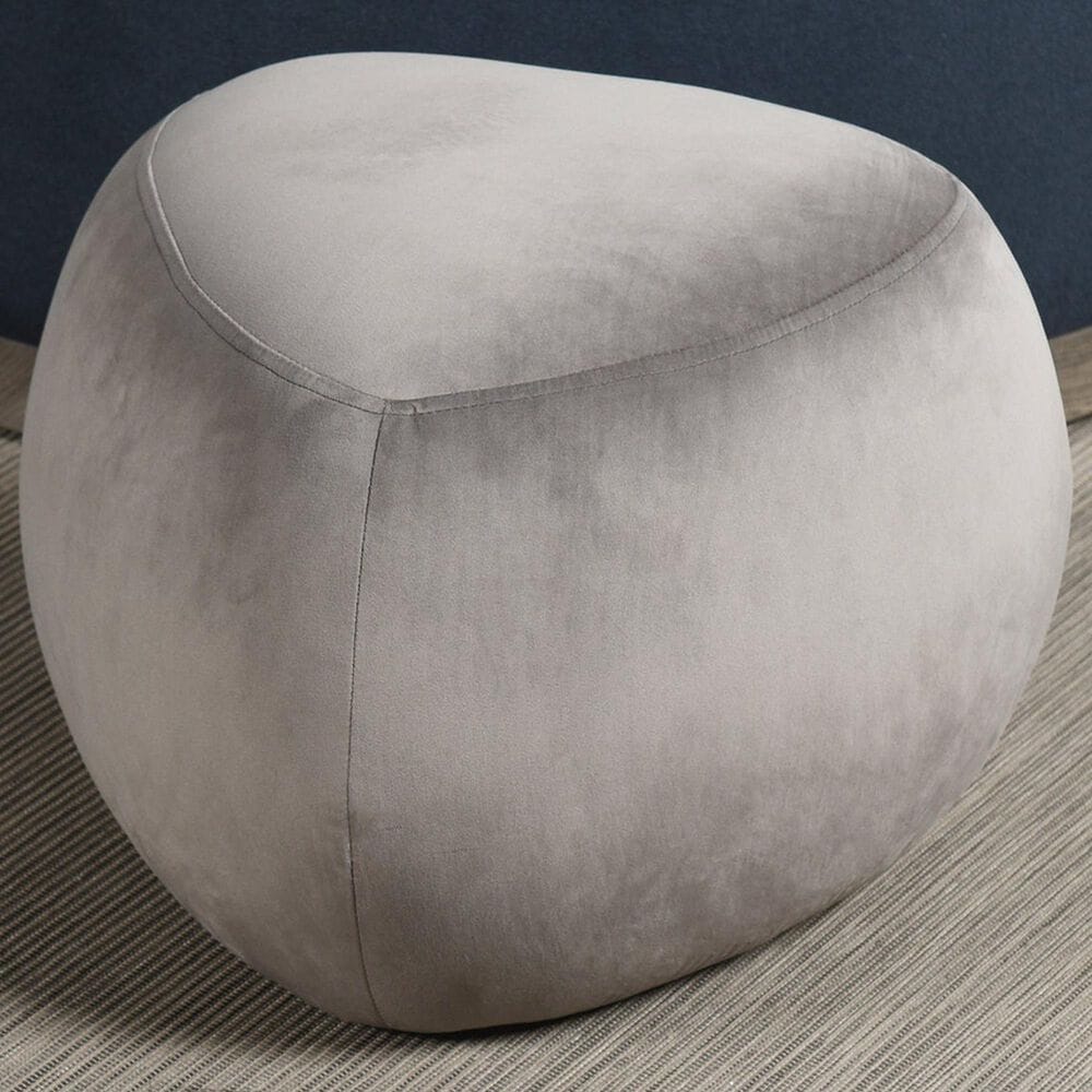 Flair Industries River Rock Hassock Ottoman in Charcoal Gray, , large