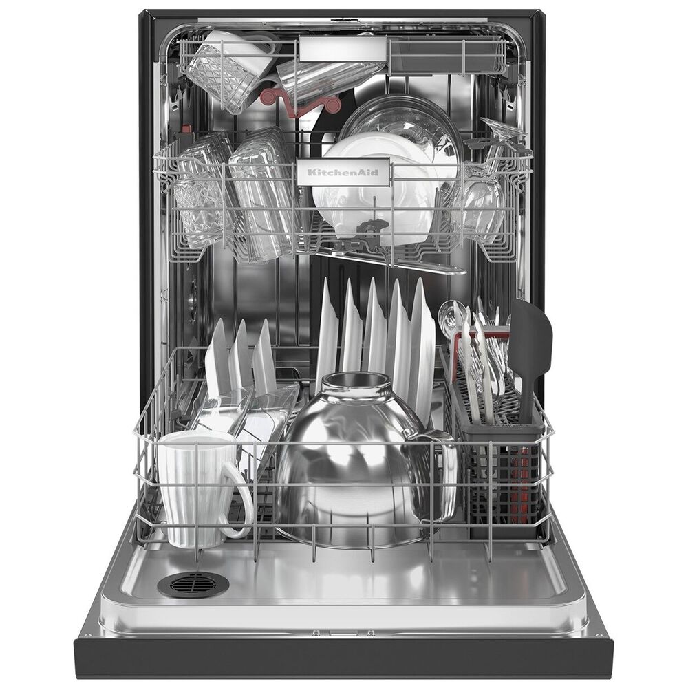 KitchenAid 24&quot; Built-In Pocket Handle Dishwasher with FreeFlex 3rd Rack and Front Control in Black Stainless Steel, , large