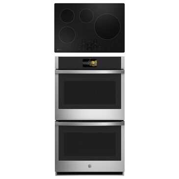 GE PROFILE 2-Piece Kitchen Package with Stainless Steel 30" Built-In Double Wall Oven and Black 30" Built-In Induction Cooktop, , large