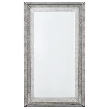 Garber Collection 73" Aged Glass Frame Floor Mirror in Gray and Silver, , large