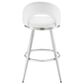 Blue River Charlotte Swivel Barstool with White Cushion in Brushed Stainless Steel, , large