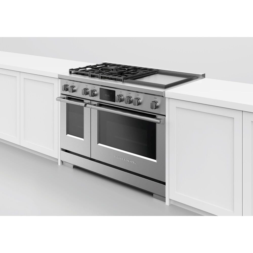 Fisher and Paykel 48&quot; Professional Dual Fuel Range with 5 Burners and Natural Gas in Stainless Steel, , large