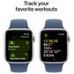 Apple Watch SE GPS 44mm Silver Aluminum Case with Denim Sport Band - M/L (Pre-Order), , large