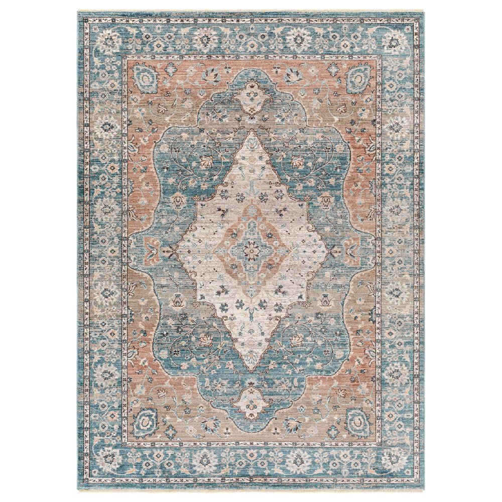 Surya Carlisle Oriental 3"11" x 5"11" Dark Blue, Light Sage, Dusty Pink, Cream and Medium Brown Area Rug, , large