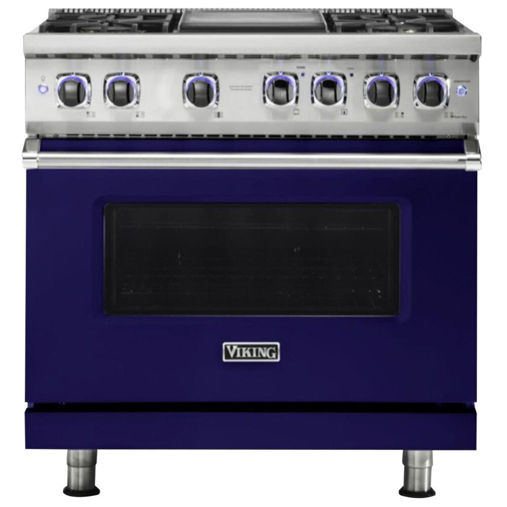 Viking Range 36" Sealed Burner Gas Range in Cobalt Blue, , large