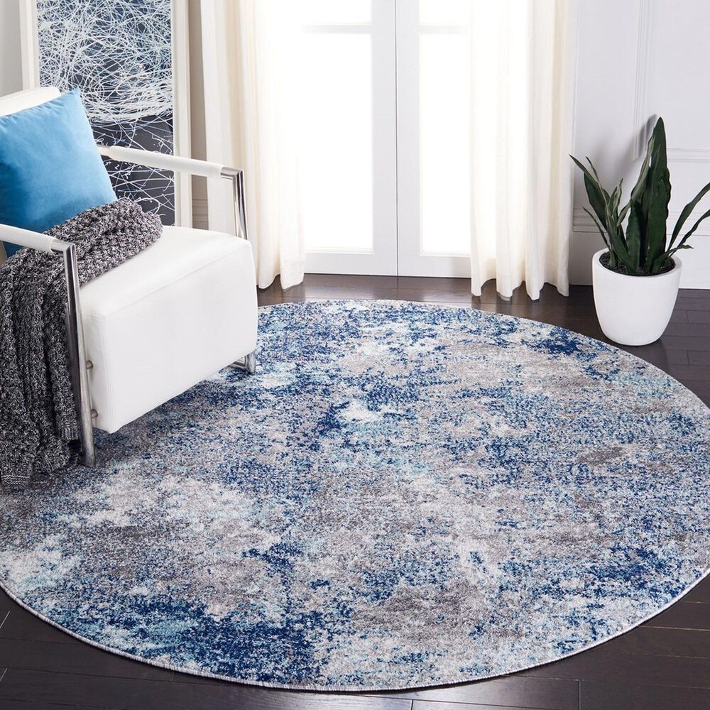 Safavieh Aston 10&#39; Round Navy and Grey Area Rug, , large