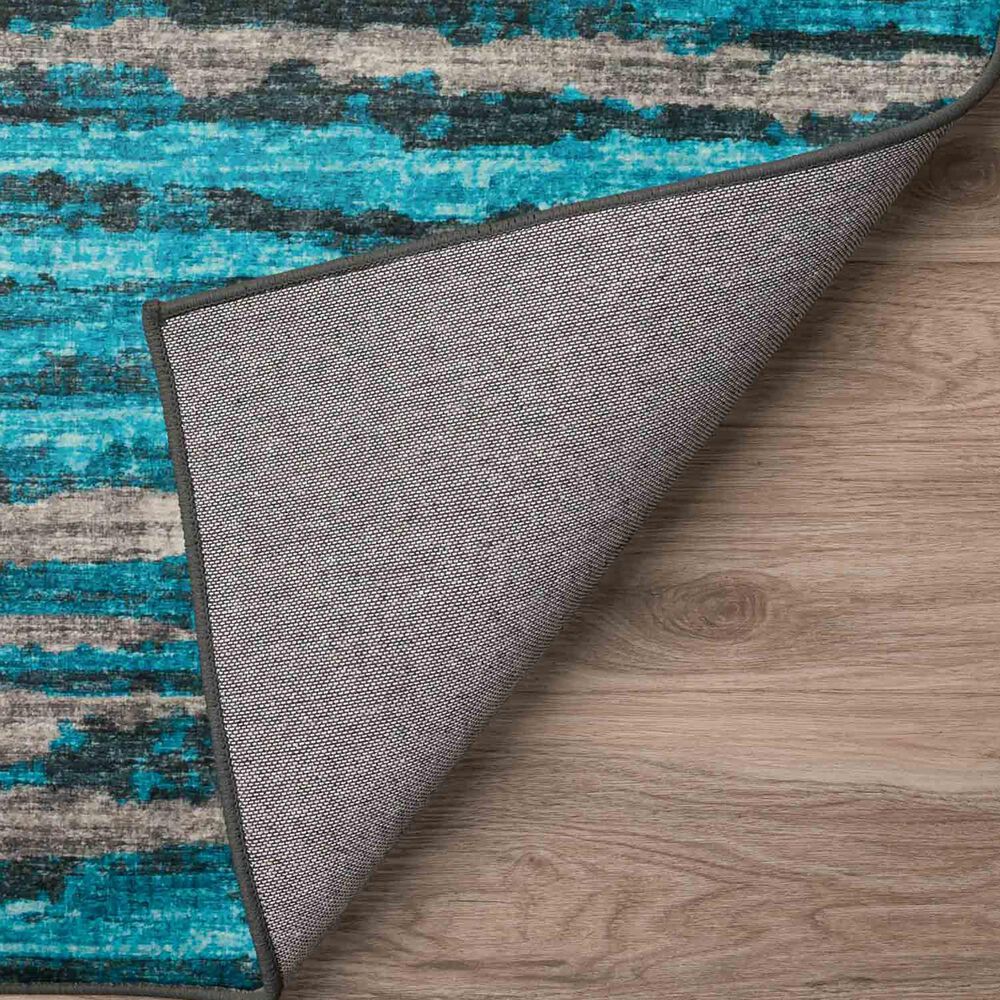 Dalyn Rug Company Brisbane Striped 1&#39;8&quot; x 2&#39;6&quot; Teal Area Rug, , large