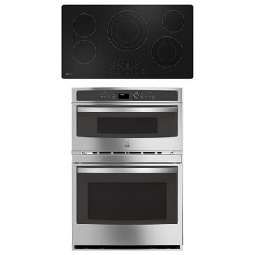 GE Profile 2-Piece Kitchen Package with Stainless Steel 30" Built-In Combination Convection Wall Oven and 36" Electric Cooktop in Black, , large
