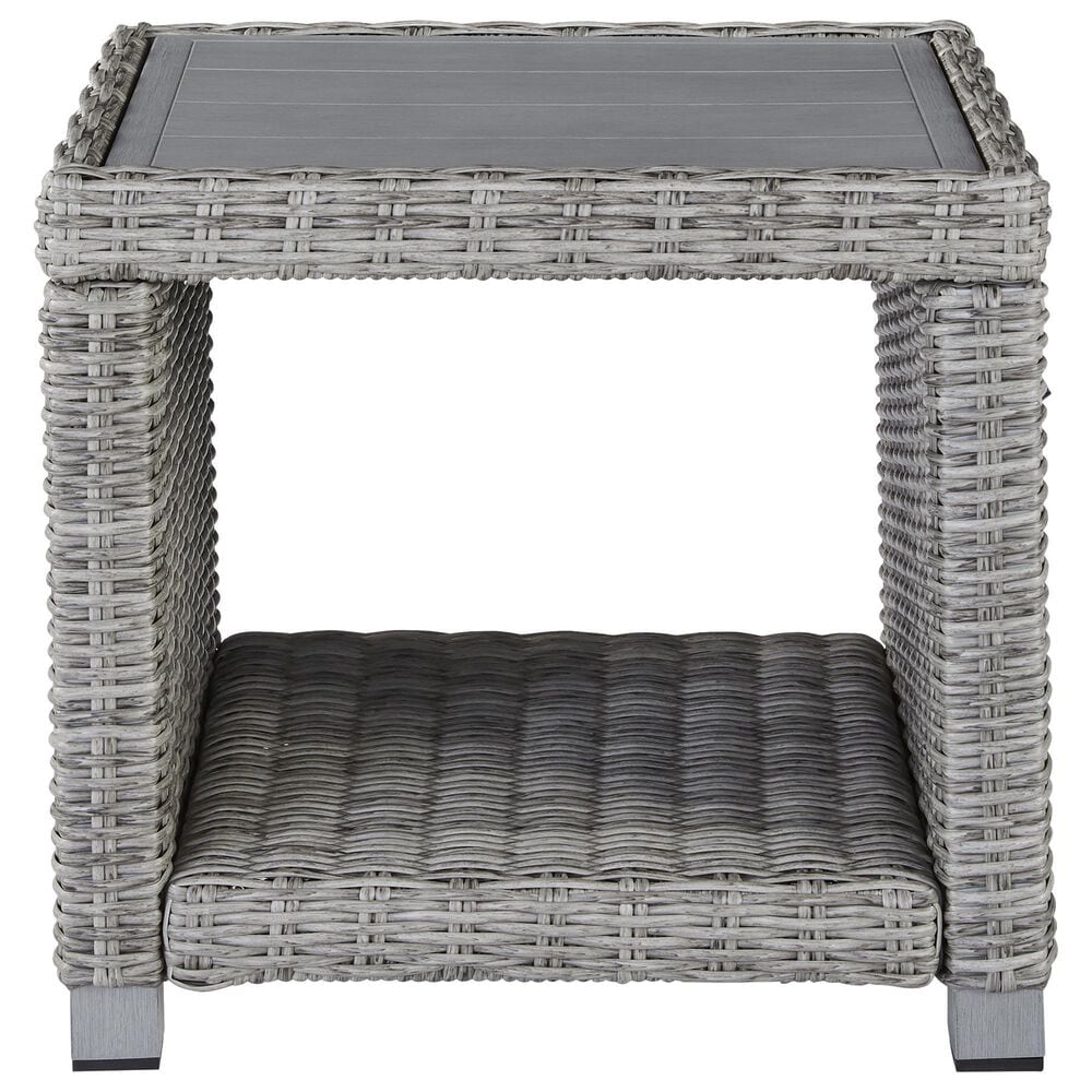 Signature Design by Ashley Naples Beach Patio End Table in Light Gray, , large