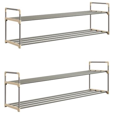 Timberlake 2-Tier Shoe Rack in Gray and White (Set of 2), , large