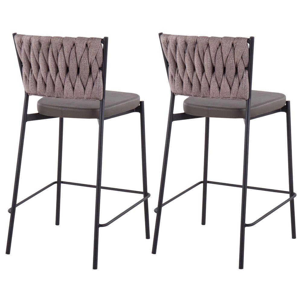 Lumisource Tania Counter Stool in Grey and Light Brown &#40;Set of 2&#41;, , large