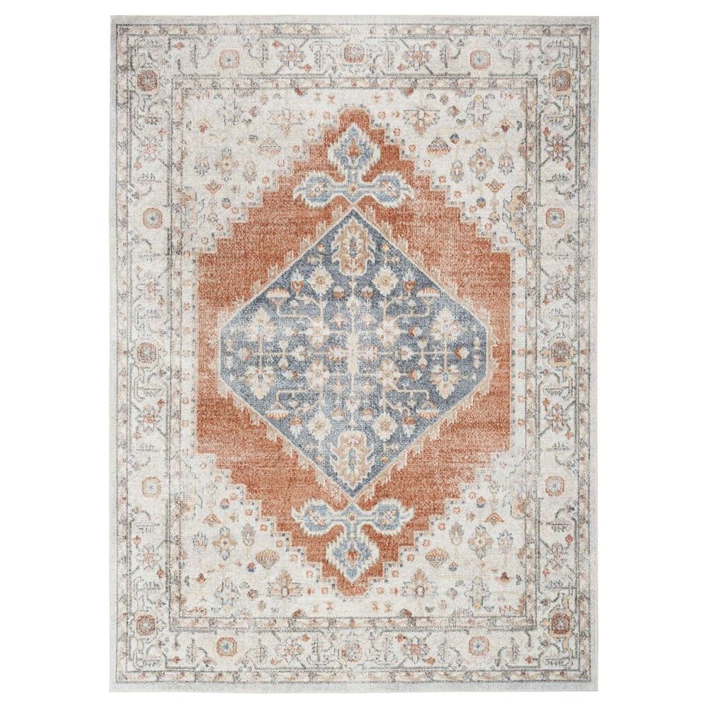 Nourison Astra Machine Washable ASW11 6"7" x 9" Grey and Multicolor Area Rug, , large