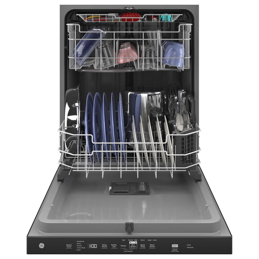 GE Appliances 24&quot; Built-In Pocket Handle Dishwasher with 3-Rack in Black, , large