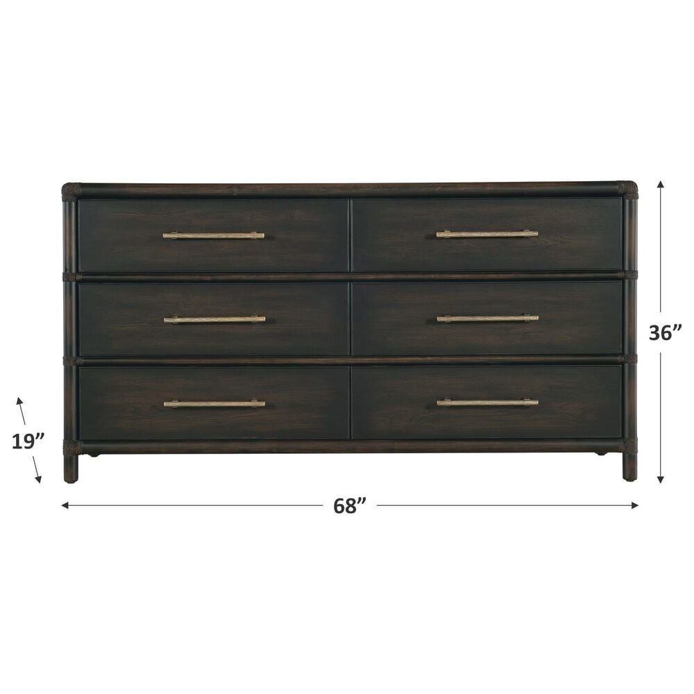 Hooker Furniture Retreat 6-Drawer Dresser in Black Sand, , large