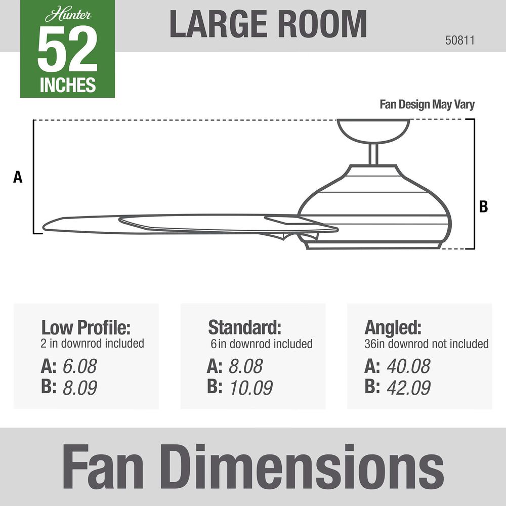 Hunter Presto 52&quot; Ceiling Fan in Matte White, , large