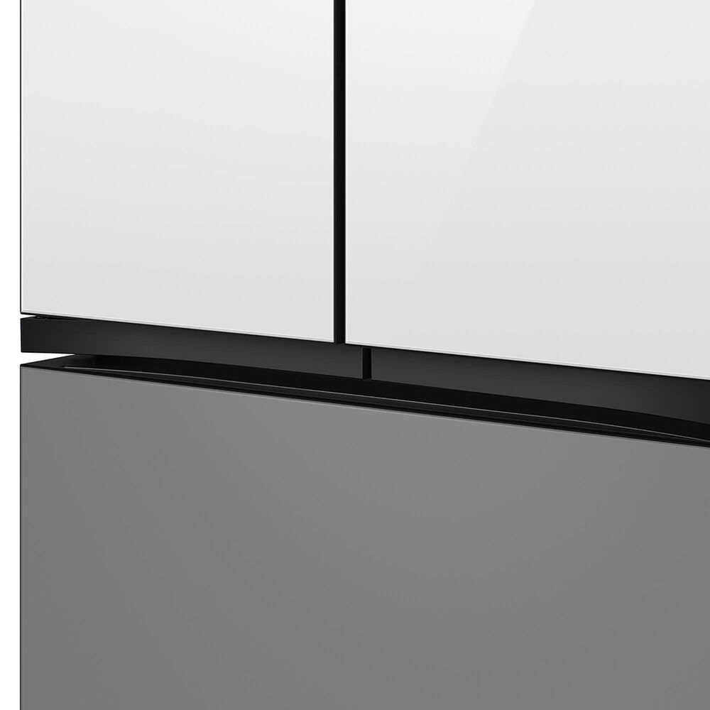 Samsung Bespoke 30 Cu. Ft. 3-Door French Door Refrigerator - White Glass Top Family Hub Panels and Matte Gray Glass Bottom Panel Included, , large