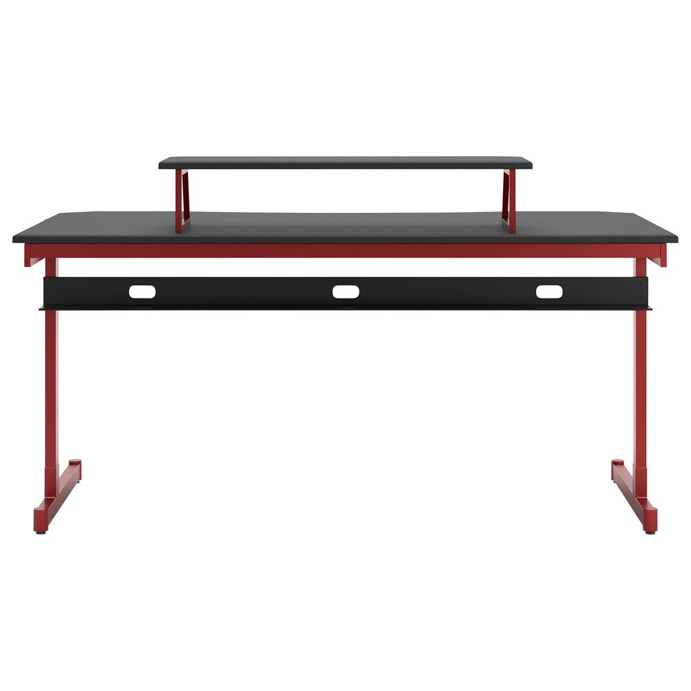 Signature Design by Ashley Lynxtyn Computer Desk with Raised Monitor Stand in Red and Black, , large