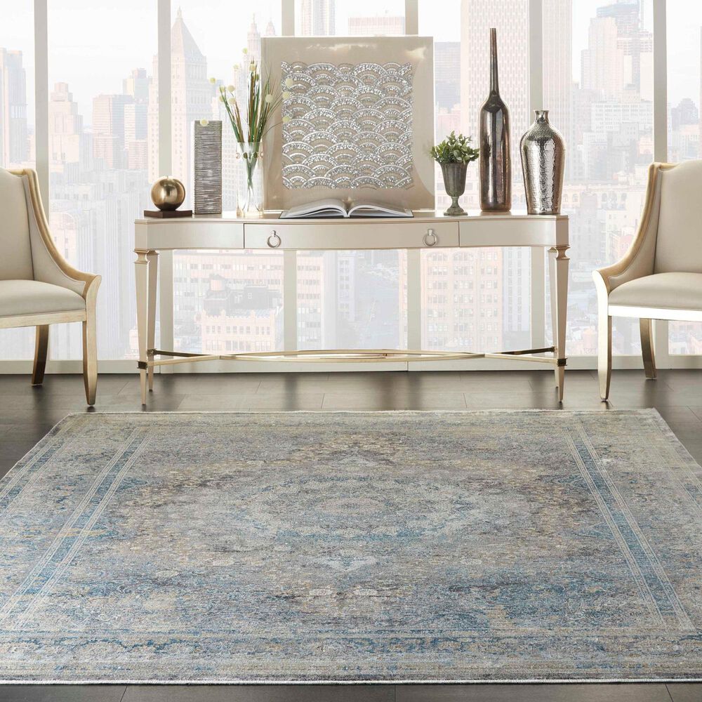 Nourison Starry Nights STN06 10&#39; x 13&#39; Cream and Blue Area Rug, , large