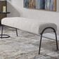 Uttermost Jacobsen Bench with Gray Cushion in Aged Black, , large