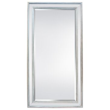 Garber Collection 82" Wood and Glass Frame Floor Mirror in Gray and Silver, , large