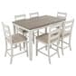 Signature Design by Ashley Skempton 7-Piece Counter Height Dining Set in White and Light Brown, , large