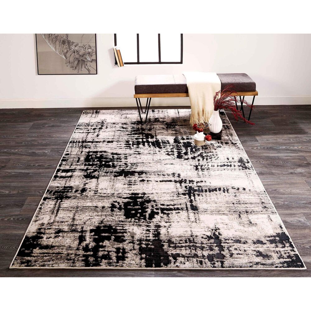 Feizy Rugs Micah 5&#39; x 8&#39; Black Area Rug, , large