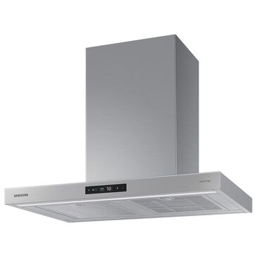 Samsung 36" Bespoke Smart Wall Mount Hood with LCD Display in Clean Grey and Stainless Steel, , large