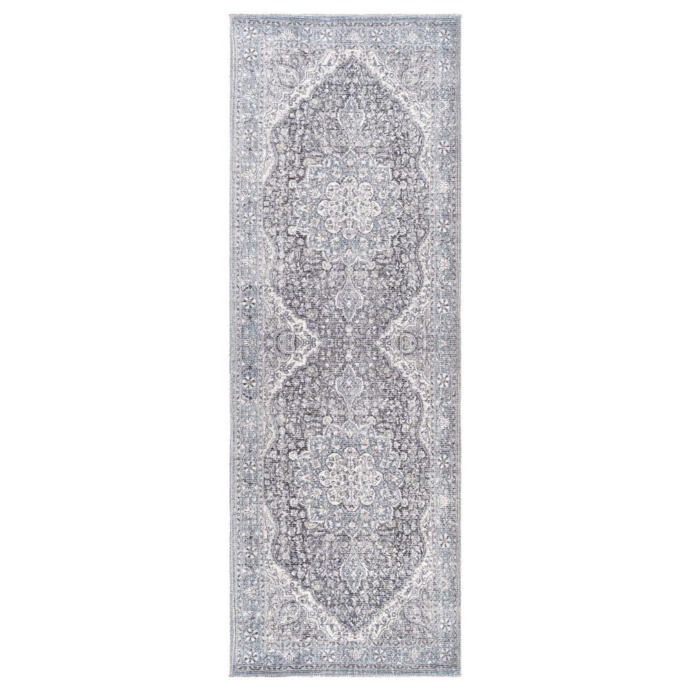 Surya Colin 2"7" x 10" Light Blue, Medium Green, Gray, Charcoal, Tan and Cream Runner, , large