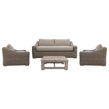 Blue River Verano 4-Piece Patio Conversation Set with Taupe Cushion in Brown, , large