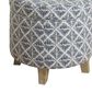 Kinfine Upholstered Ottoman in Blue and White, , large