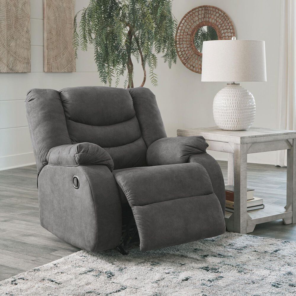 Signature Design by Ashley Partymate Manual Rocker Recliner in Slate, , large
