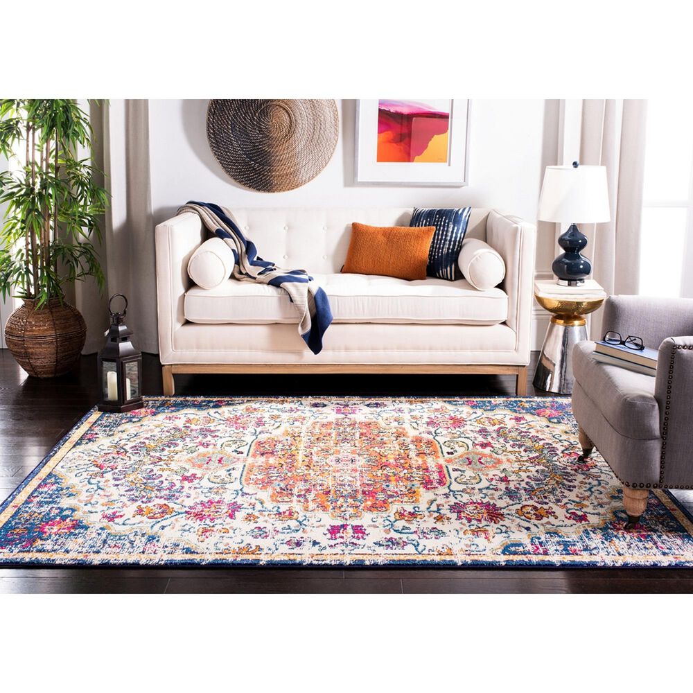 Safavieh Madison MAD447A 5&#39;3&quot; x 7&#39;6&quot; Ivory and Orange Area Rug, , large