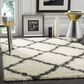 Safavieh Dallas Shag SGD257H-5 5"1" x 7"6" Ivory/Dark Grey Area Rug, , large