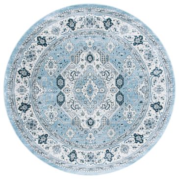 Safavieh Isabella 6"7" Round Blue and Creme Area Rug, , large