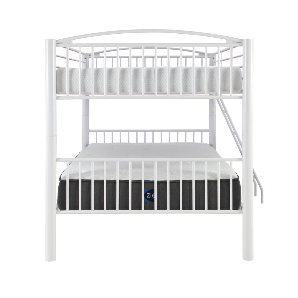 Linden Boulevard Full over Full Heavy Metal Bunk Bed in White, , large