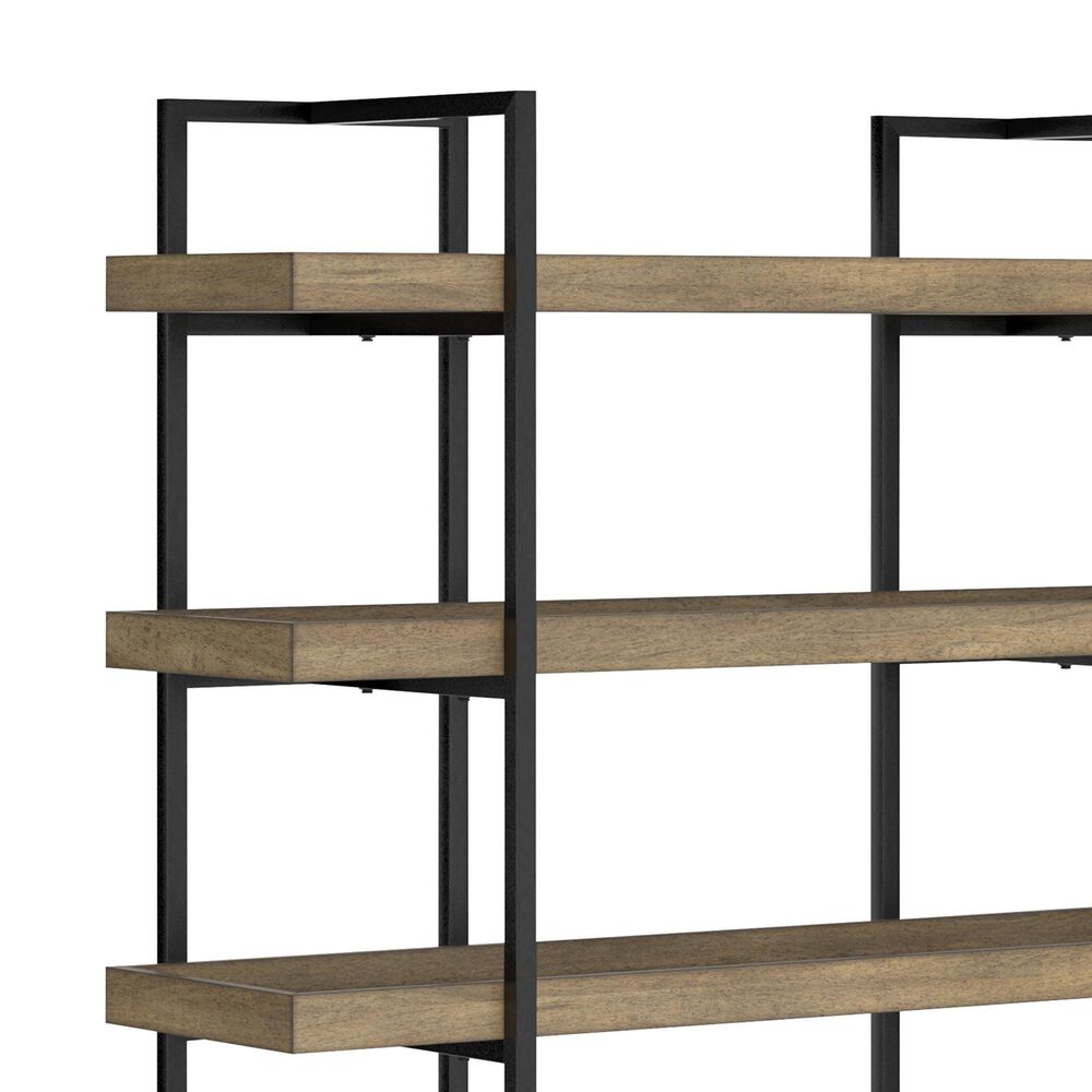 Signature Design by Ashley Montia 76&quot; Bookcase in Light Brown and Gunmetal Gray, , large