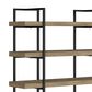 Signature Design by Ashley Montia 76" Bookcase in Light Brown and Gunmetal Gray, , large