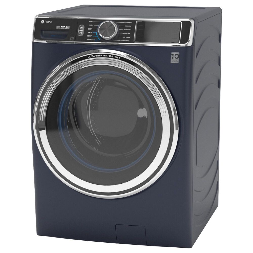 G.E. Major Appliances 5.3 Cu. Ft. Capacity Smart Front Load Energy Star Washer in Sapphire Blue, , large