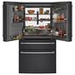 Cafe 27.8 Cu. Ft. Capacity 4-Door Smart French Door Refrigerator in Matte Black, , large