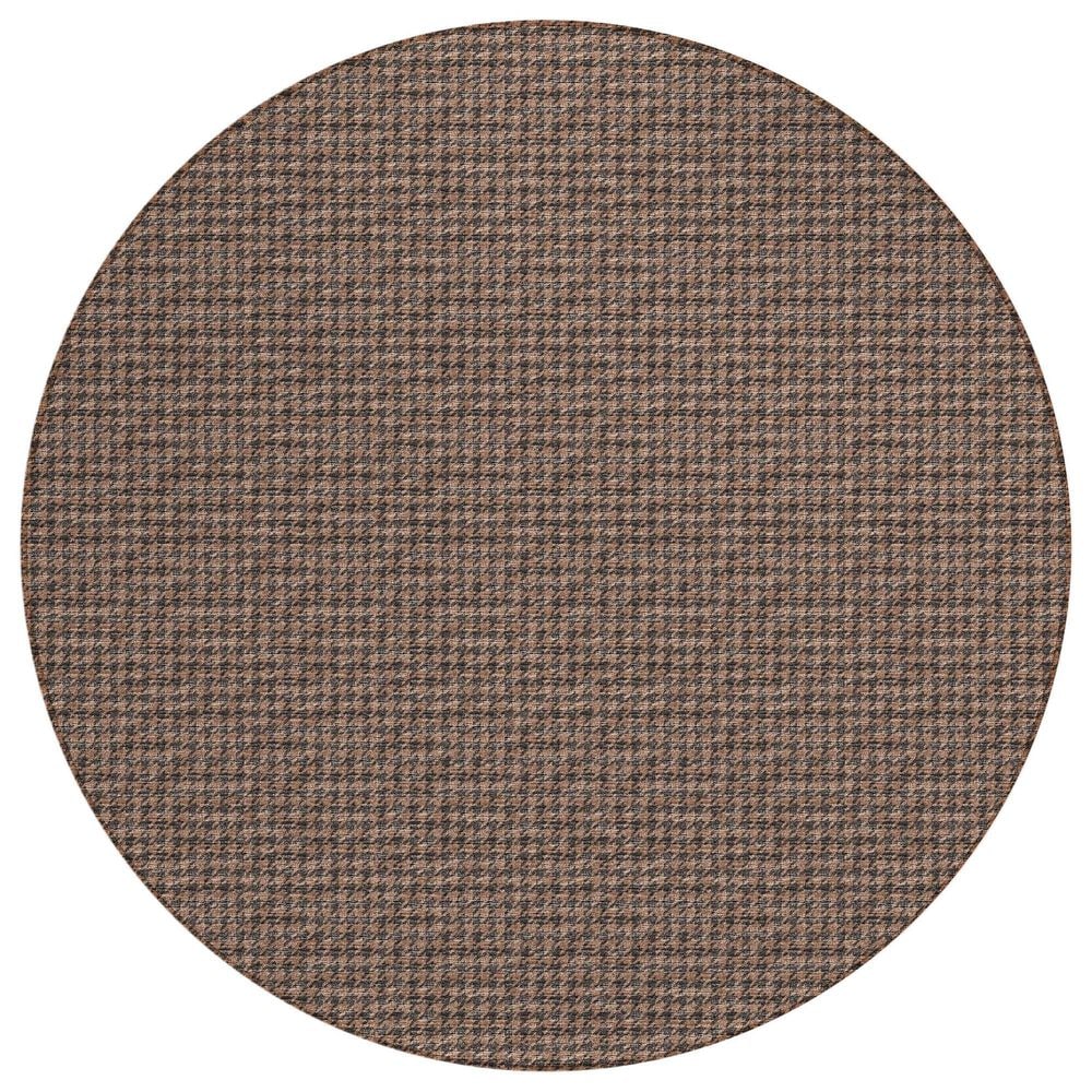 Dalyn Rug Company Hinton 4" Round Chocolate Indoor/Outdoor Area Rug, , large