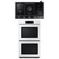 Samsung 2-Piece Kitchen Package with White 30" Double Wall Oven and Black Stainless Steel 36" Smart Gas Cooktop, , large