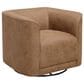 Golden Wave Furniture Whirlaway Swivel Accent Chair in Saddle Brown, , large