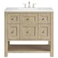 James Martin Breckenridge 36" Single Vanity in Whitewashed Oak with 3 cm Arctic Fall Solid Surface Top, , large